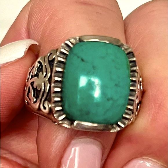 Silpada Jewelry - Silpada Vintage Rare .925 Sterling Silver Genuine Turquoise Filagree Ring Sz7.75